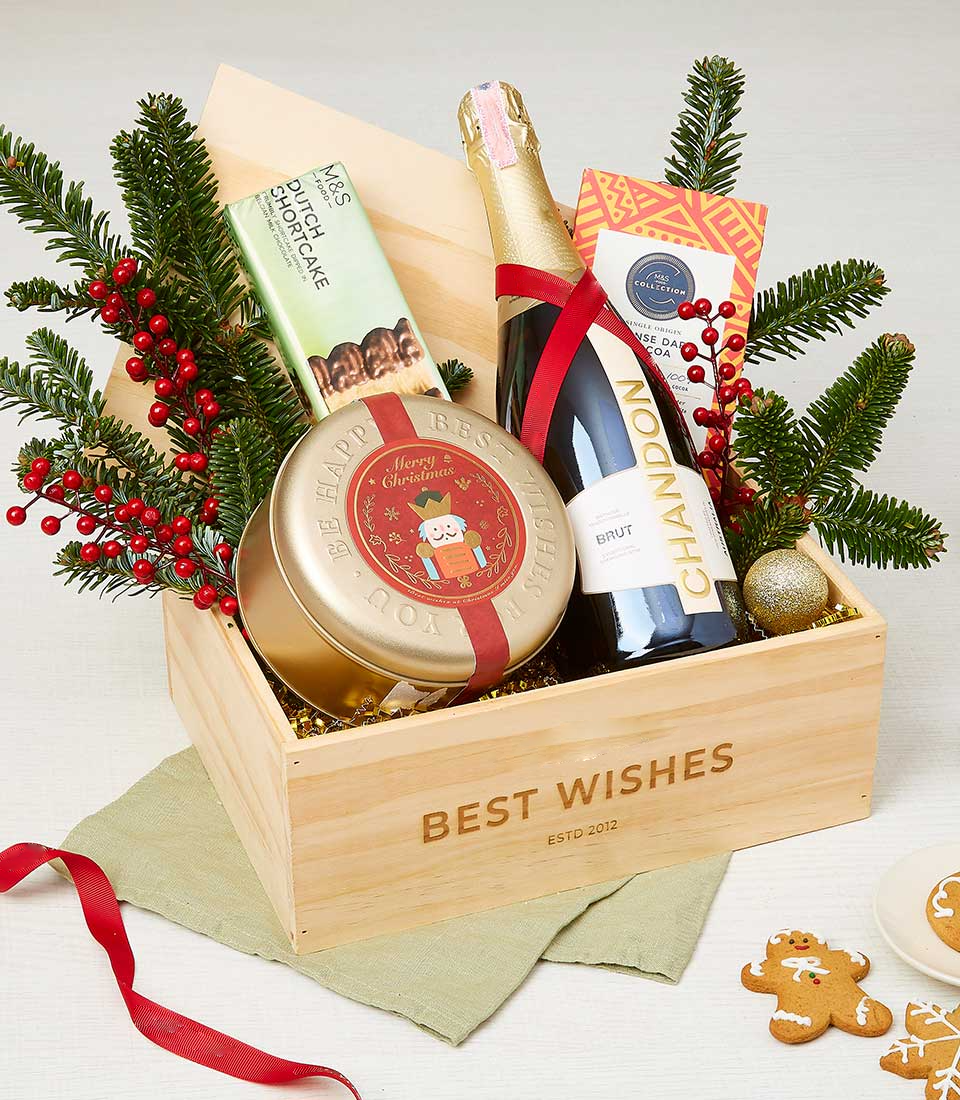 Delectable Christmas Confections With Wine Gift Box